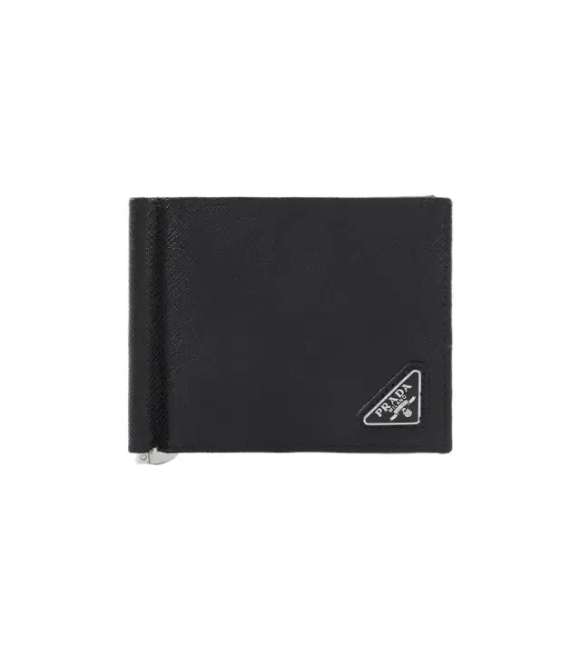 Saffiano metal money clip wallet