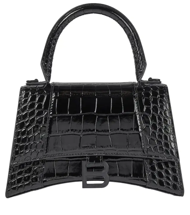 Hourglass Small leather shoulder bag
