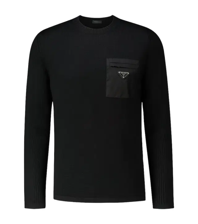 Prada Crewneck sweater with nylon pocket