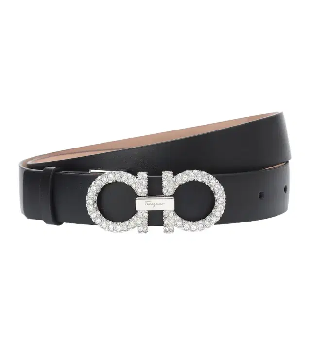 Gancini embellished leather belt
