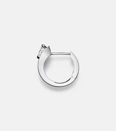 Repossi Serti Inversé XS 18kt white gold single earring with diamond | Thumbnail 2