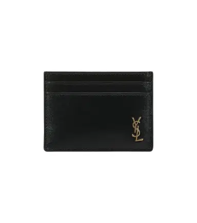 Saint Laurent Tiny Cassandre leather card holder | Thumbnail 1