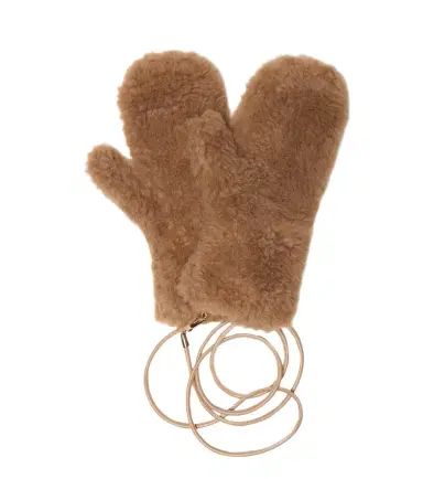 Max Mara Ombrato camel hair and silk mittens | Thumbnail 1
