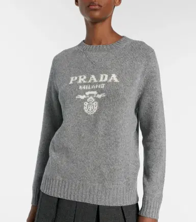 Prada Logo wool and cashmere sweater | Thumbnail 5