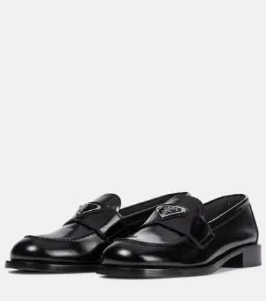 Prada Logo leather loafers | Thumbnail 4