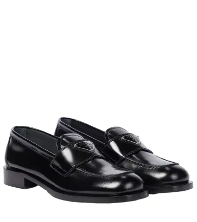 Prada Logo leather loafers | Thumbnail 1