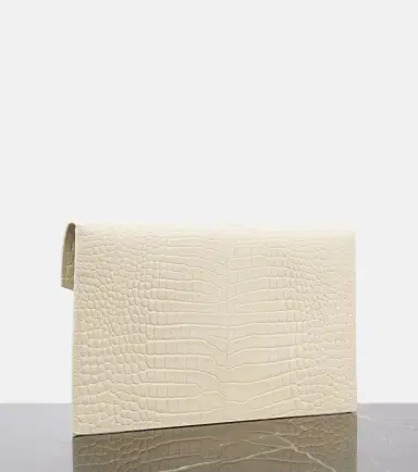 Saint Laurent Uptown croc-effect leather clutch | Thumbnail 2