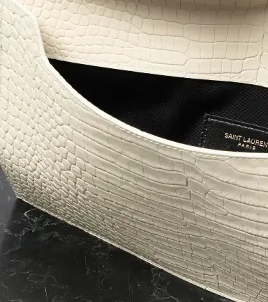 Saint Laurent Uptown croc-effect leather clutch | Thumbnail 3
