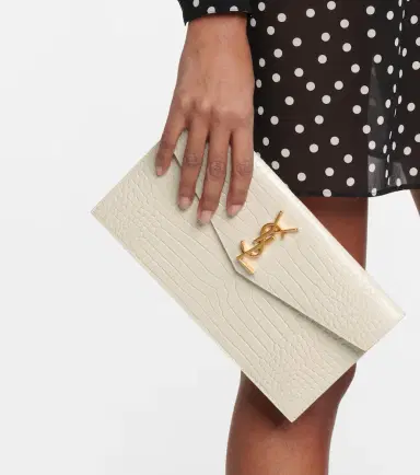 Saint Laurent Uptown croc-effect leather clutch | Thumbnail 4