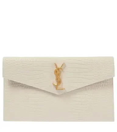 Saint Laurent Uptown croc-effect leather clutch | Thumbnail 1