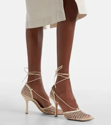 Bottega Veneta Stretch leather-trimmed mesh pumps | Thumbnail 6 Bottega Veneta Stretch leather-trimmed mesh pumps | Thumbnail 6