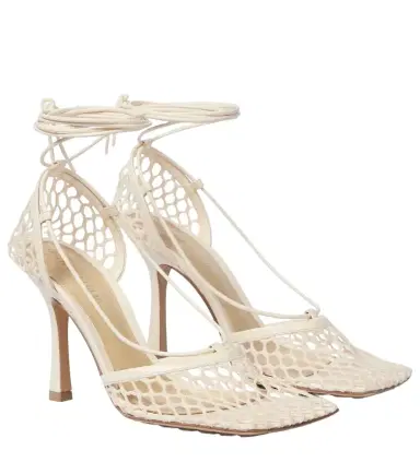 Bottega Veneta Stretch leather-trimmed mesh pumps | Thumbnail 1 Bottega Veneta Stretch leather-trimmed mesh pumps | Thumbnail 1