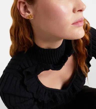 Balenciaga BB XS gold-plated stud earrings | Thumbnail 5