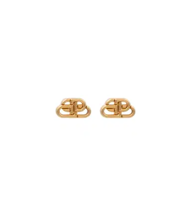 Balenciaga BB XS gold-plated stud earrings | Thumbnail 1