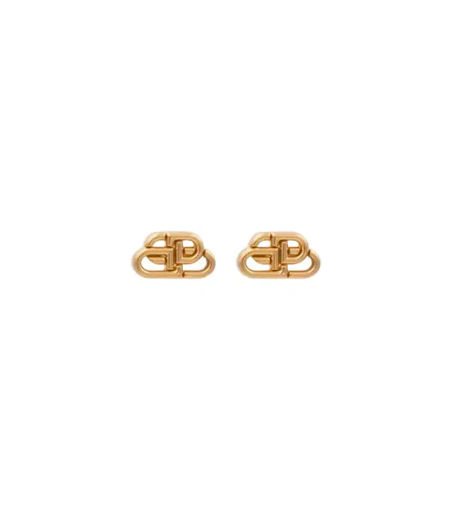 Balenciaga BB XS gold-plated stud earrings