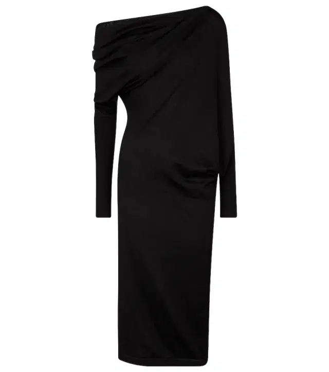 Tom Ford Cashmere and silk off-shoulder midi dress