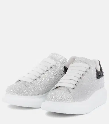 Alexander McQueen Oversized embellished leather sneakers | Thumbnail 2