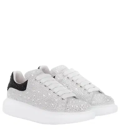Alexander McQueen Oversized embellished leather sneakers | Thumbnail 1