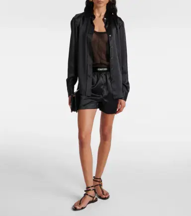 Tom Ford Silk-blend shorts | Thumbnail 4 Tom Ford Silk-blend shorts | Thumbnail 4