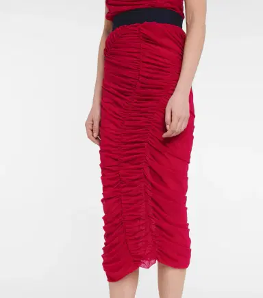 Dries Van Noten Ruched mesh midi skirt | Thumbnail 5
