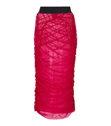 Dries Van Noten Ruched mesh midi skirt | Thumbnail 1