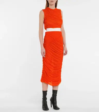 Dries Van Noten Ruched mesh midi skirt | Thumbnail 2