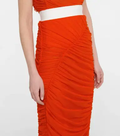 Dries Van Noten Ruched mesh midi skirt | Thumbnail 3