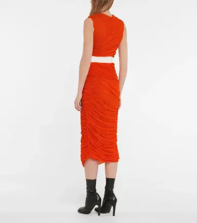 Dries Van Noten Ruched mesh midi skirt | Thumbnail 4