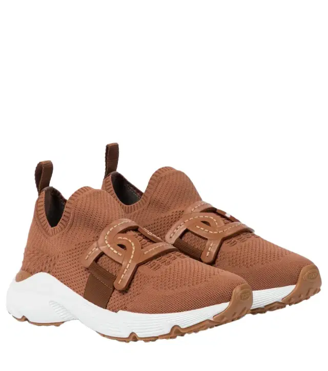 Tod's Leather-trimmed knit sneakers