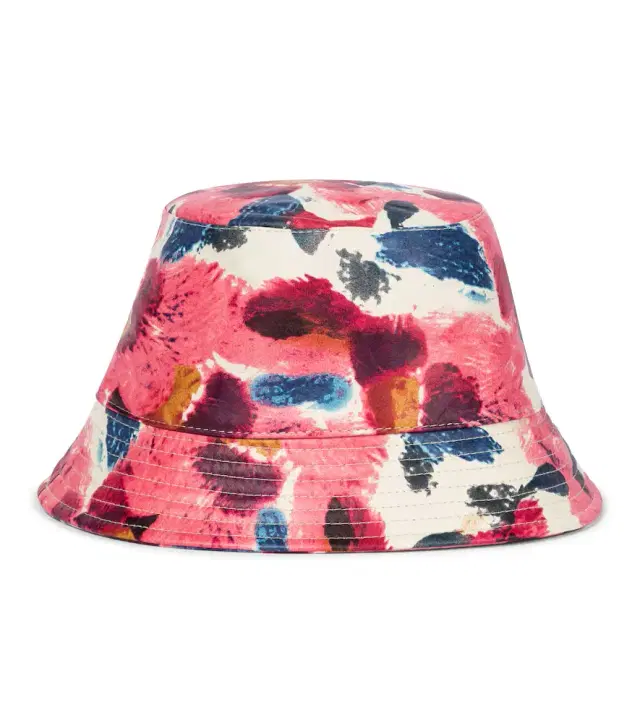 Haley floral leather bucket hat