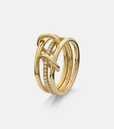Spinelli Kilcollin Sonny 18kt yellow gold linked rings with diamonds | Thumbnail 2