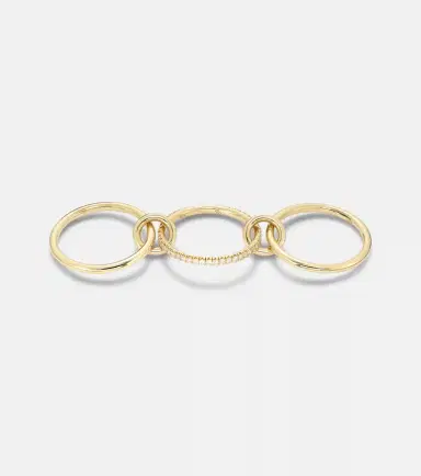 Spinelli Kilcollin Sonny 18kt yellow gold linked rings with diamonds | Thumbnail 3