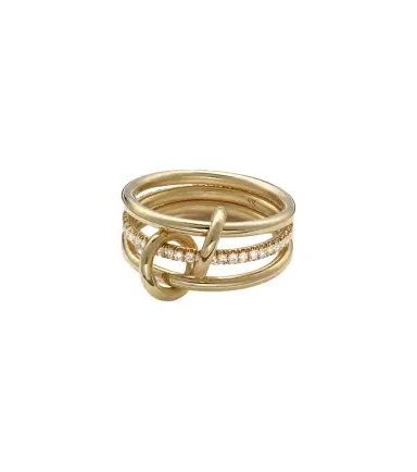 Spinelli Kilcollin Sonny 18kt yellow gold linked rings with diamonds | Thumbnail 1