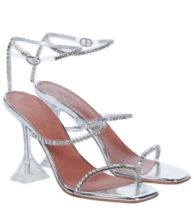 Amina Muaddi Gilda embellished PVC sandals | Thumbnail 1 Amina Muaddi Gilda embellished PVC sandals | Thumbnail 1