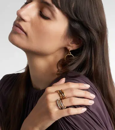 Spinelli Kilcollin Taurus SG 18kt gold and sterling silver linked rings | Thumbnail 5 Spinelli Kilcollin Taurus SG 18kt gold and sterling silver linked rings | Thumbnail 5