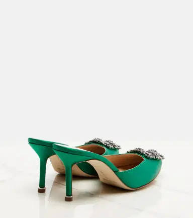 Manolo Blahnik Hangisimu 70 embellished satin mules | Thumbnail 5