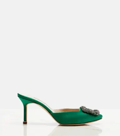 Manolo Blahnik Hangisimu 70 embellished satin mules | Thumbnail 6