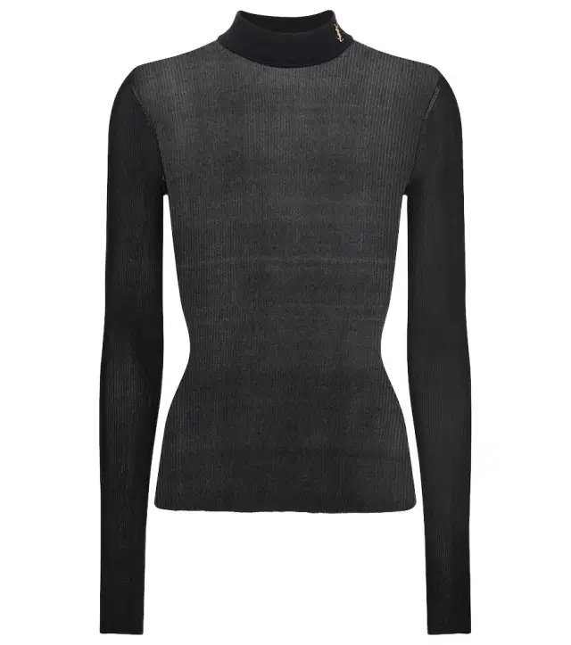 Saint Laurent Monogram silk mockneck top