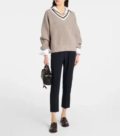 Brunello Cucinelli High-rise silk-blend pants | Thumbnail 2