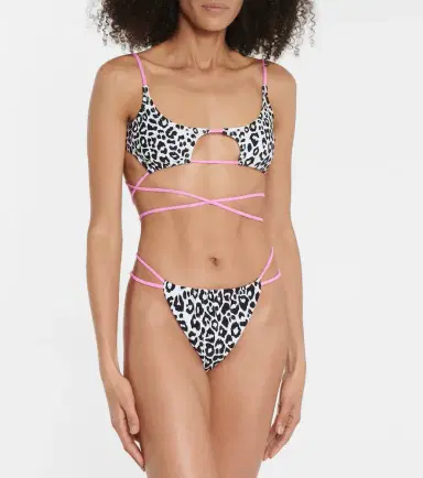 REINA OLGA Theresa leopard-print bikini top | Thumbnail 2