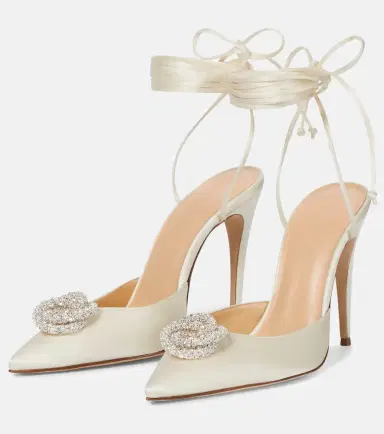 Magda Butrym Crystal-embellished satin pumps | Thumbnail 4 Magda Butrym Crystal-embellished satin pumps | Thumbnail 4