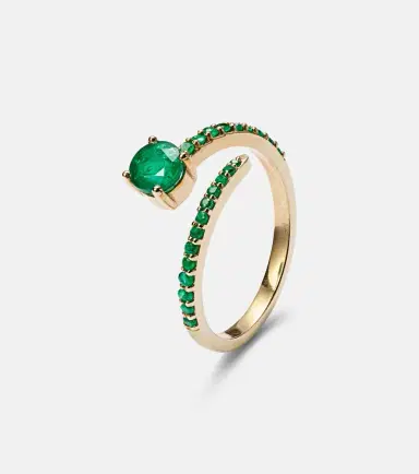Ileana Makri Grass Seed 18kt yellow gold ring with emeralds | Thumbnail 2 Ileana Makri Grass Seed 18kt yellow gold ring with emeralds | Thumbnail 2