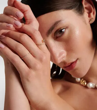 Ileana Makri Thread Band 18kt gold ring with diamonds | Thumbnail 2