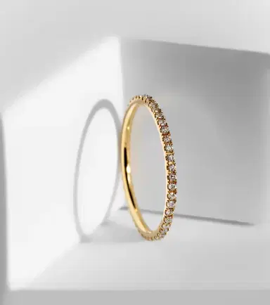 Ileana Makri Thread Band 18kt gold ring with diamonds | Thumbnail 4