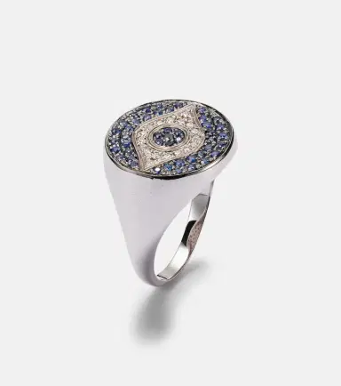 Ileana Makri Dawn Chevalier 18kt gold ring with diamonds and sapphires | Thumbnail 2