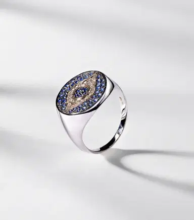 Ileana Makri Dawn Chevalier 18kt gold ring with diamonds and sapphires | Thumbnail 5