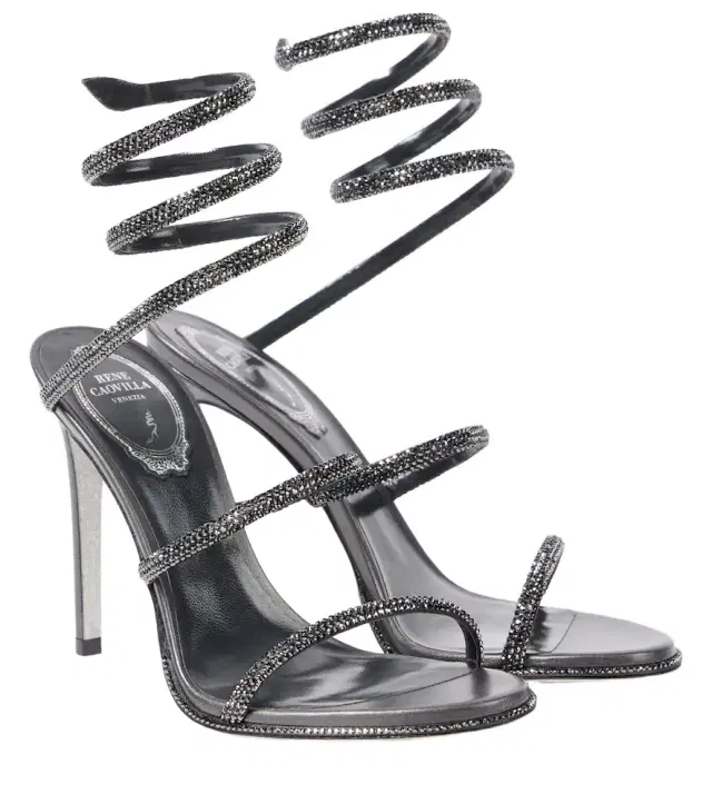 René Caovilla Cleo embellished leather sandals