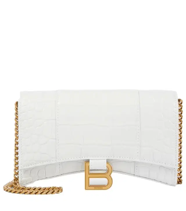 Balenciaga Hourglass leather wallet on chain