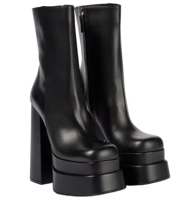 Versace Intrico leather platform ankle boots