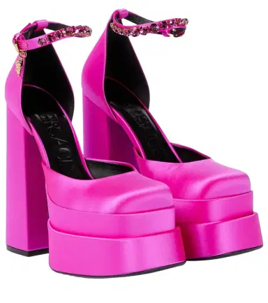 Versace Medusa Aevitas satin platform pumps | Thumbnail 1 Versace Medusa Aevitas satin platform pumps | Thumbnail 1